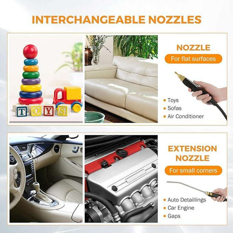 Pressurized Handheld Car Steam Cleaner for Auto Detailing High Pressure 2500W Handheld Steam Cleaner with Water Tank Steam Home Kitchen Floors Tools