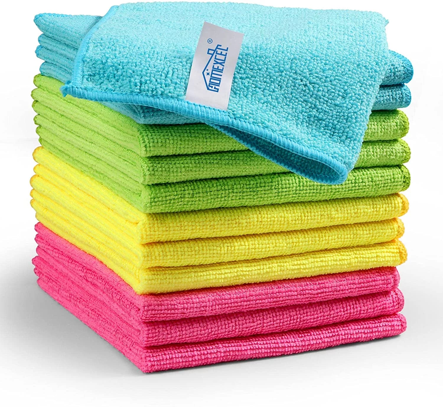 Microfiber Cleaning Cloth,12 Pack Cleaning Rag,Cleaning Towels with 4 Color Assorted,12