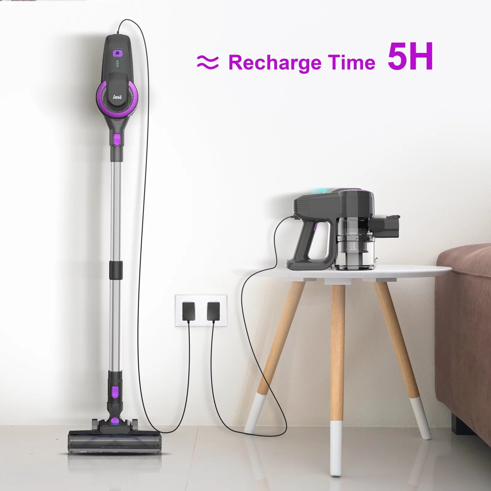 Cordless Vacuum Cleaner, 6 in 1 Ultra-Lightweight Stick Vacuum, Powerful Stick Vacuum for Hard Floor Carpet Pet Hair Home, N370