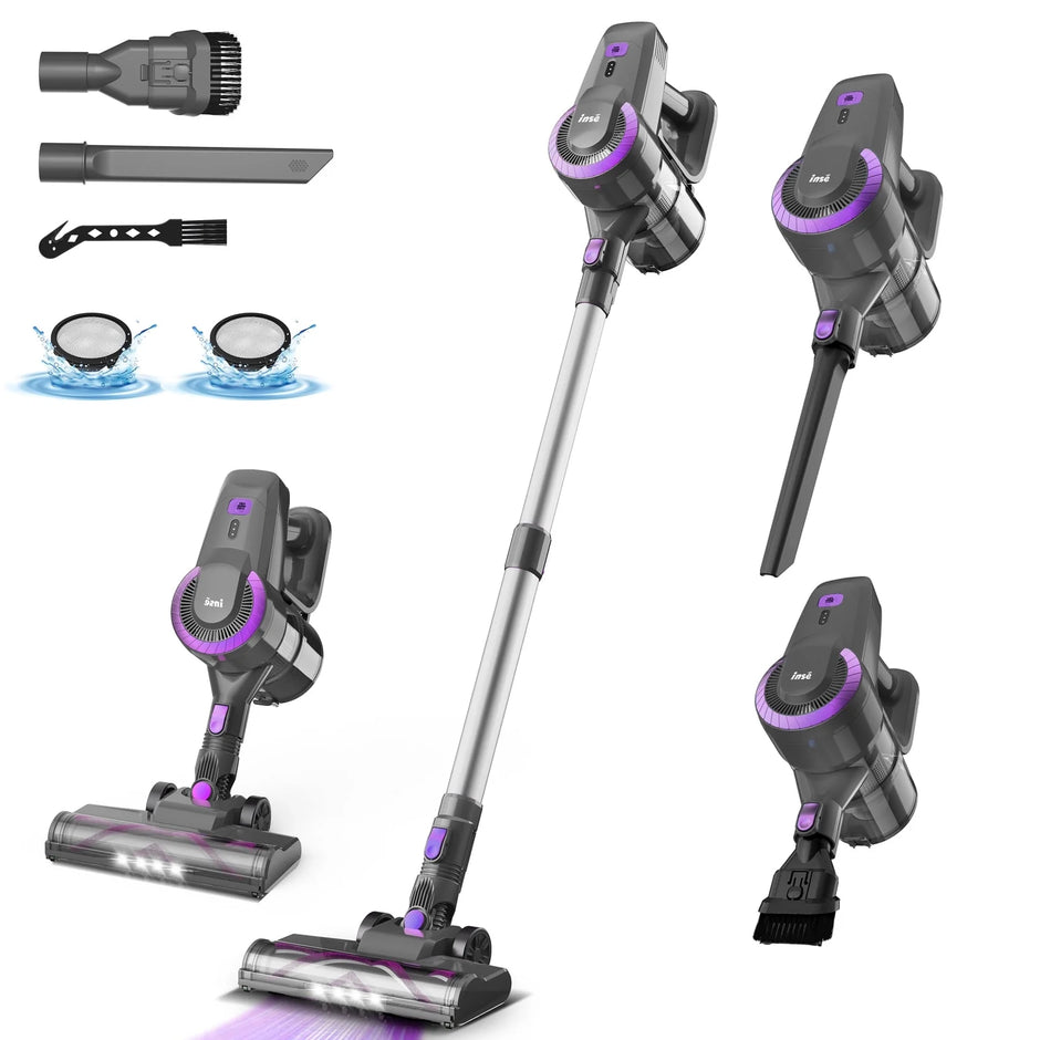 Cordless Vacuum Cleaner, 6 in 1 Ultra-Lightweight Stick Vacuum, Powerful Stick Vacuum for Hard Floor Carpet Pet Hair Home, N370