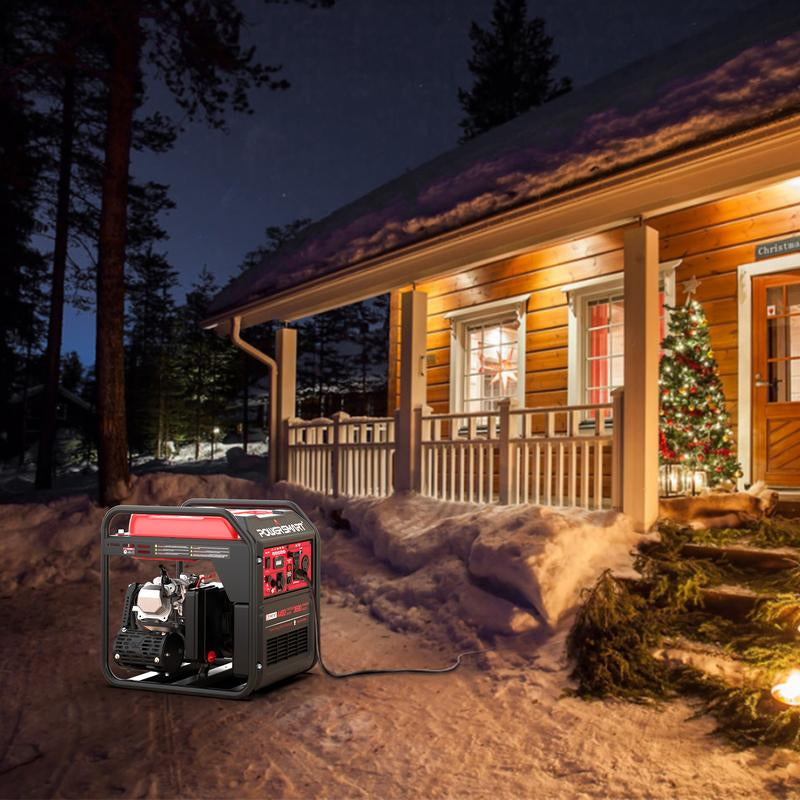 Powersmart 4450-Watt Portable Inverter Generator, Gas Powered, Co-Sensor, Lightweight & Quiet for Home Use, Camping Outdoor, Fishing, EPA Compliant, Powerful Engine, Pure Sine Wave, LED Indicators, RV, Low Oil Shutdown, Hurricane, MB5040C