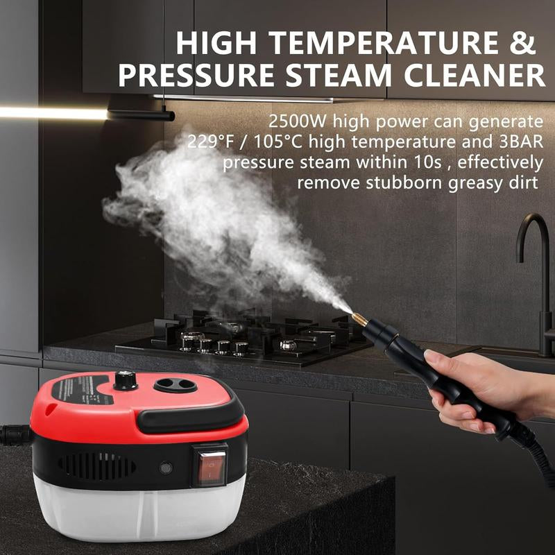 Pressurized Handheld Car Steam Cleaner for Auto Detailing High Pressure 2500W Handheld Steam Cleaner with Water Tank Steam Home Kitchen Floors Tools