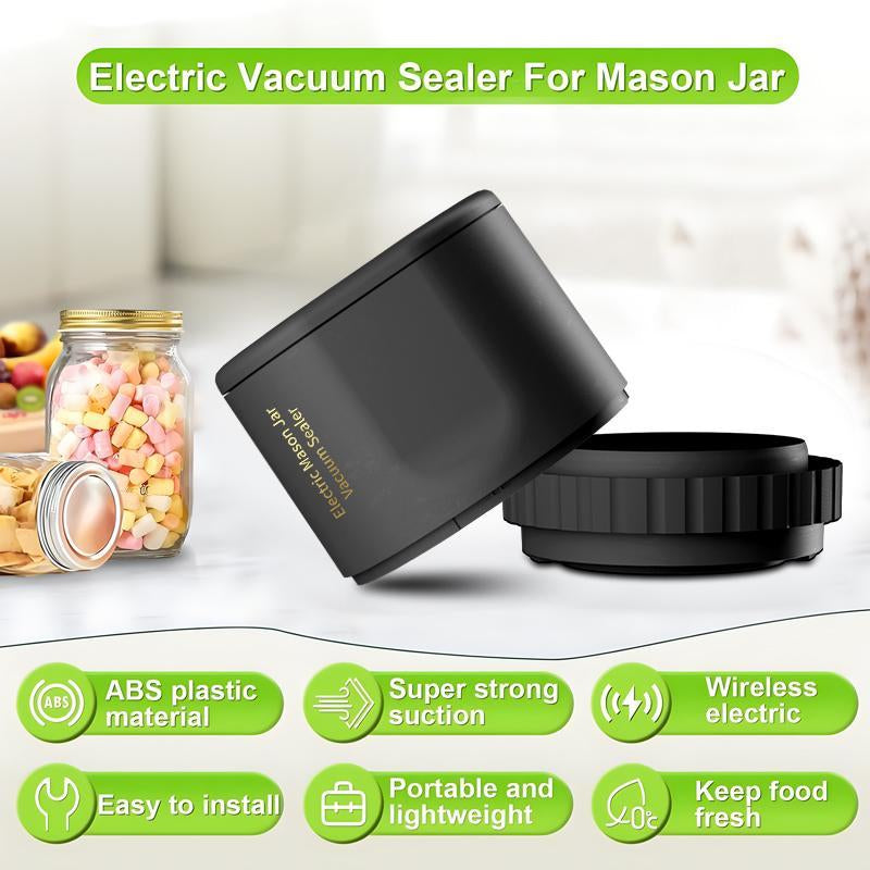 Automatic Jar Vacuum Sealer, Kitchen Appliances for New Home, Kitchen Gadgets, Batteries Required Electric Vacuum Sealer for Mason Jar, Household Jar Vacuum Sealing Machine with Digital Display for Food Storage, Summer Essentials, Small Kitchen Gadgets