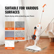 VEVOR Steam Mop Sweeper, 8-In-1 Hard Wood Floor Cleaner with 7 Replaceable Brush Heads, for Various Hard Floors, like Ceramic, Granite, Marble, Linoleum, Natural Floor Mop with 2 Pcs Machine Washable Pads