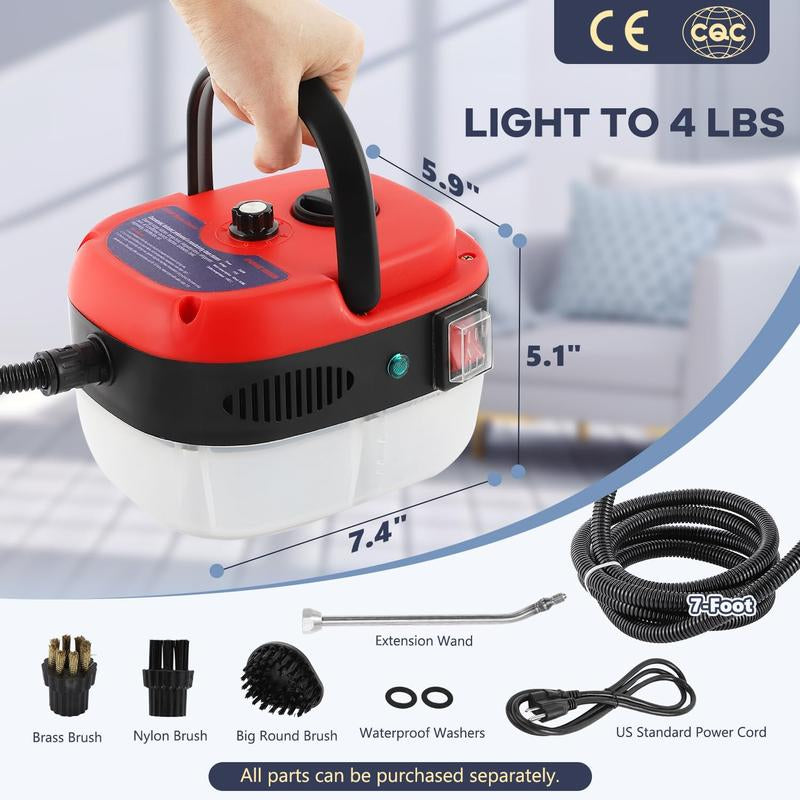 Pressurized Handheld Car Steam Cleaner for Auto Detailing High Pressure 2500W Handheld Steam Cleaner with Water Tank Steam Home Kitchen Floors Tools