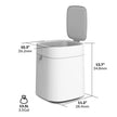 Intrelife Smart Sensor Wastebasket for Living Room Bedroom Kitchen Bathroom 3.5 Gallon Trash Can Self Sealing Auto Refill Smart Bin