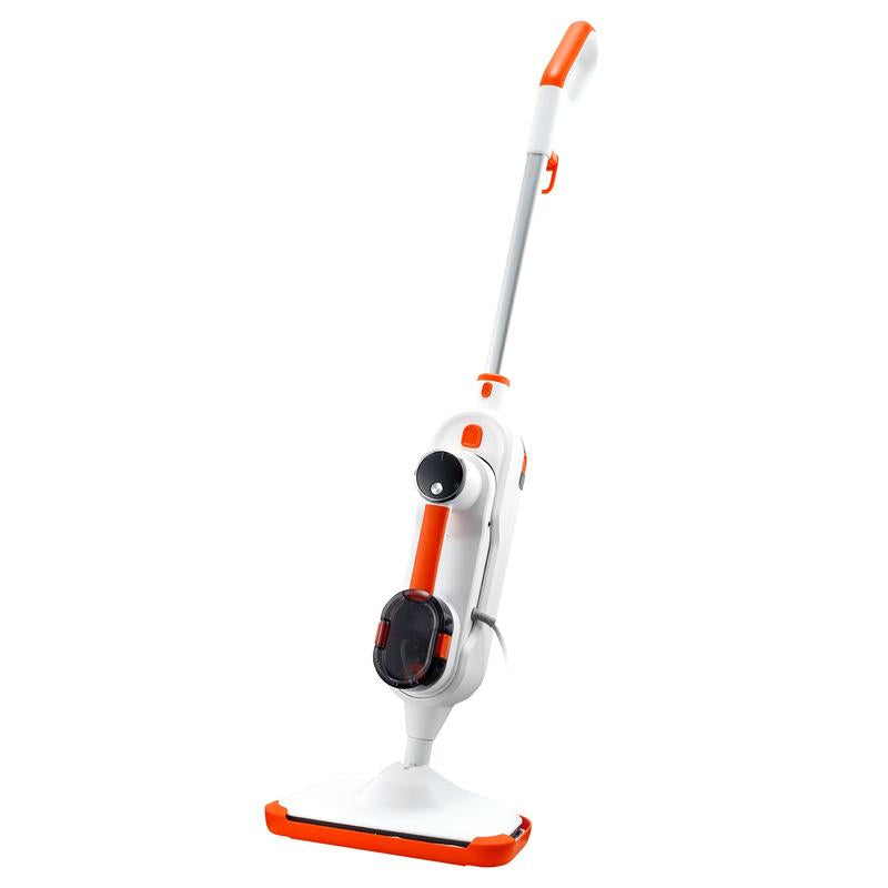 VEVOR Steam Mop Sweeper, 8-In-1 Hard Wood Floor Cleaner with 7 Replaceable Brush Heads, for Various Hard Floors, like Ceramic, Granite, Marble, Linoleum, Natural Floor Mop with 2 Pcs Machine Washable Pads