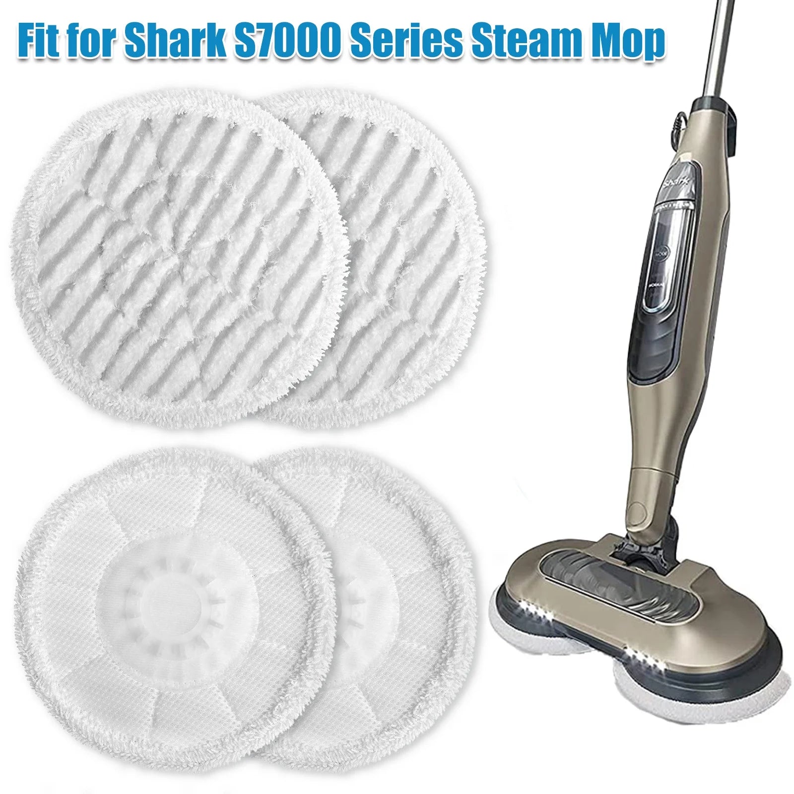 4Pcs Replacement Steam Mop Pad Fits for Shark S7000 Series Model S7000 S7001 S7000AMZ S7001TGT - Scrub Type