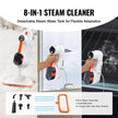 VEVOR Steam Mop Sweeper, 8-In-1 Hard Wood Floor Cleaner with 7 Replaceable Brush Heads, for Various Hard Floors, like Ceramic, Granite, Marble, Linoleum, Natural Floor Mop with 2 Pcs Machine Washable Pads