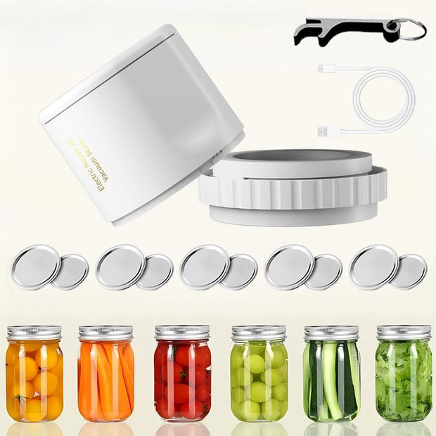 Automatic Jar Vacuum Sealer, Kitchen Appliances for New Home, Kitchen Gadgets, Batteries Required Electric Vacuum Sealer for Mason Jar, Household Jar Vacuum Sealing Machine with Digital Display for Food Storage, Summer Essentials, Small Kitchen Gadgets