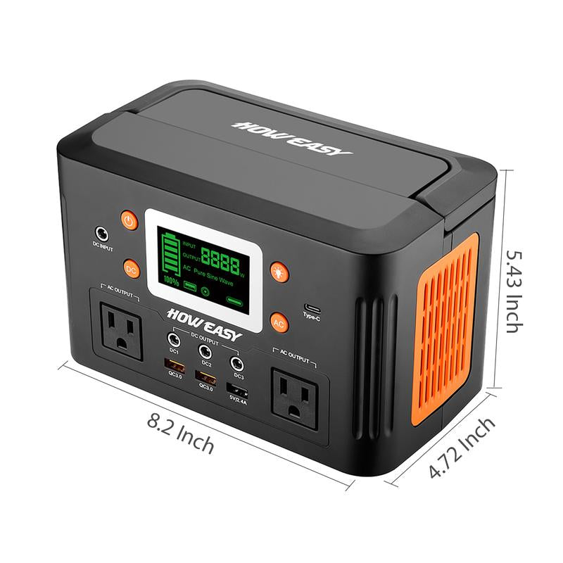 HOWEASY 260W Portable Power Station.178Wh Solar Generator with 110V AC Power Socket Backup Power Supply, for CPAP, Outdoor Camping Home Emergency