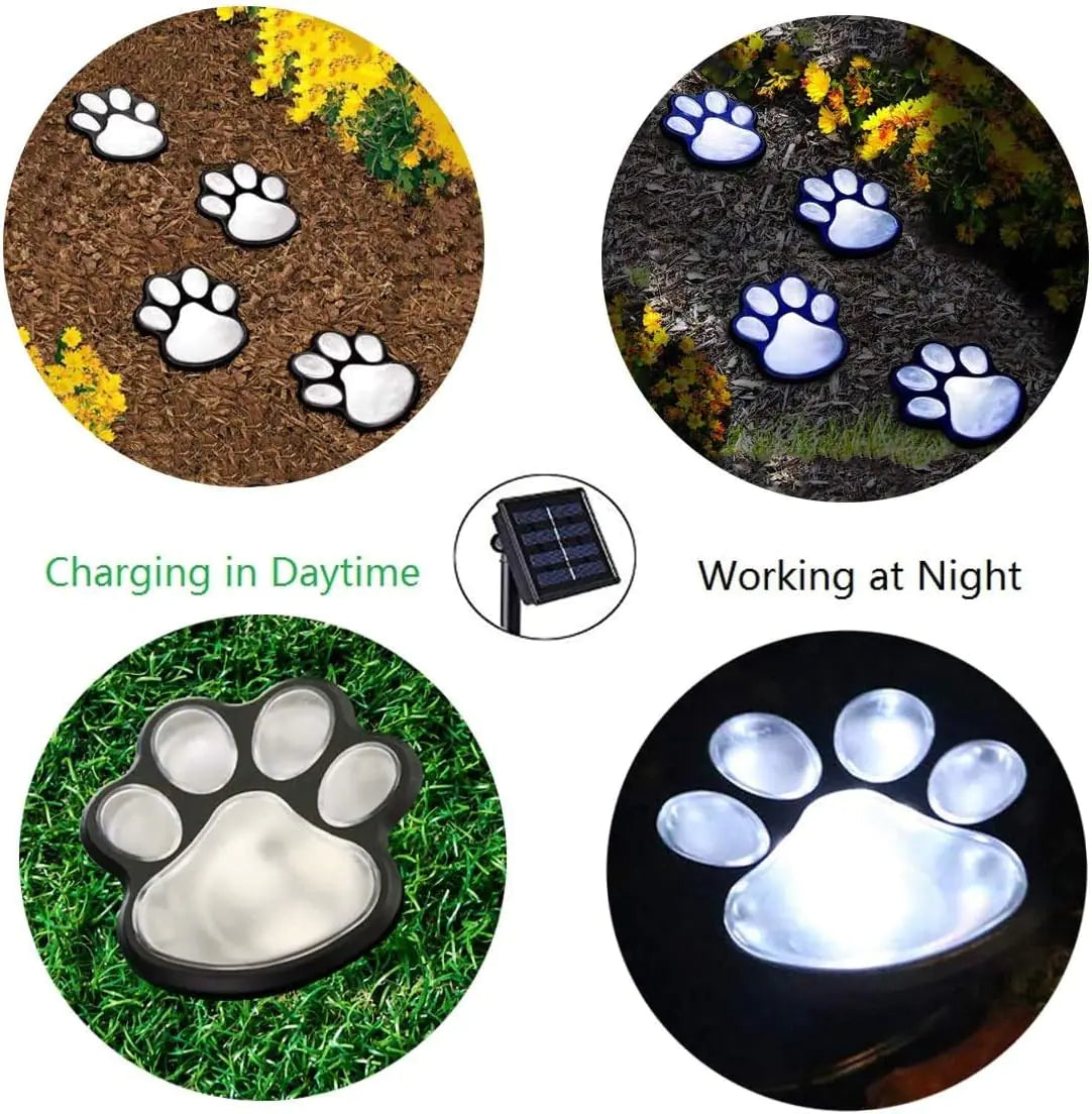 Paw Print Solar Lights