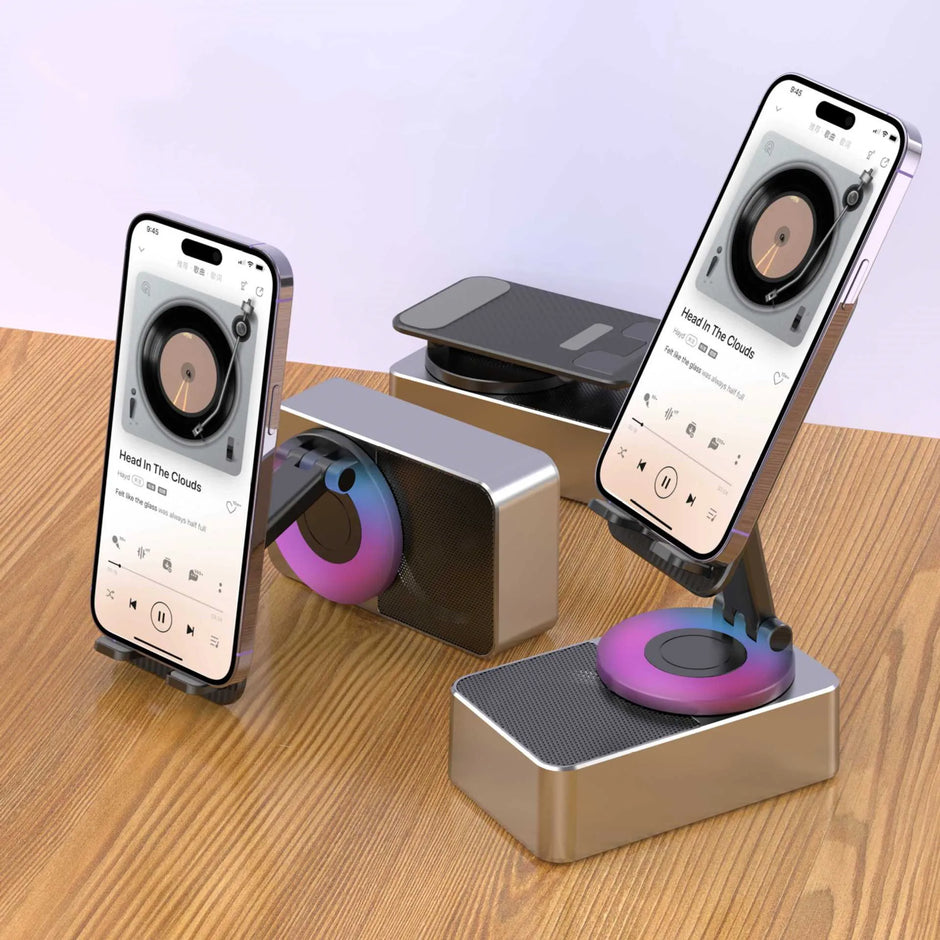 SpinStation 4-in-1 - Bluetooth Speaker, Rotating Stand, and Power Bank