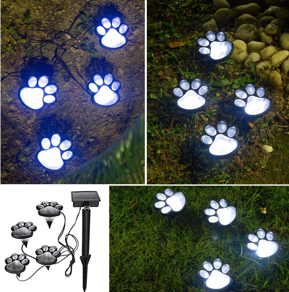 Paw Print Solar Lights